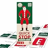 ATM Gaming Quickstop - Weihnachtsedition - Das Buchstaben-Duell - Kartenspiel für Jugendliche und Erwachsene - Schnell und Verrückt - 2 bis 7 Spieler - Kartenspiel ab 10 Jahren - Familienspiel