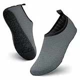 JOTO Wasserschuhe für Damen Herren Kinder, Unisex Badeschuhe Strandschuhe Quick-Dry Schnelltrockend Aquaschuhe Schwimmschuhe Surfschuhe Barfuß Schuhe Dunkelgrau/ 36-37
