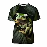JIFENLI Herren 3D Druck T-Shirt Sommer Ashion Cartoon Tier Frosch 3D-Druck T-Shirt Männer Frauen O-Ausschnitt Kurzarm Oversized Harajuku Tee Top Mann