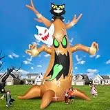 20 Fuß Aufblasbarer Halloween Baum, Kalolary Großer Aufblasbarer Geisterbaum Halloween Dekoration für Draußen Schwarze Katze Feiertagshof Rasen Aufblasbare Dekoration für Straße Party