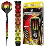 WINMAU Firestorm Flame 18 Gramm Barrel / 20 Gramm Gesamtgewicht Professionelles Wolfram-Dart-Set mit Flights und Schäften (Shafts)
