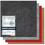 andiamo Teppichfliesen selbstklebend – 50 Stück, 40x40 cm Filz Bodenbelag für Wohnräume, DIY, leicht verlegbar & für Fußbodenheizung – Standard 8 m², Anthrazit