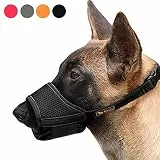 HEELE Maulkorb Für Hunde, Verstellbare Schlaufe, Atmungsaktiv, Sicherer, Schneller Sitz Für Kleine, Mittelgroße Hunde, Verhindert Das Beißen, Kauen Und Bellen (M, Schwarz)