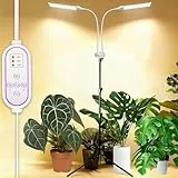 Secefeao Pflanzenlampen LED Vollspektrum 210 LEDs, Pflanzenleuchte Pflanzenlicht mit Ständer Pflanzen LED Wachstumslampe für Pflanzen mit Zeitschaltuhr 3 Farbmodi 10 Lichtstärken (210 LEDs Stand)
