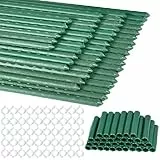 50 Pflanzstäbe Rankhilfe,11 mm x 40 cm Kunststoffbeschichtete Stahlrohre, Robust und Langlebig mit 36 Verbinder, 50 Transparenten Clips für Erbsen, Gurken,Tomaten