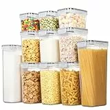 Vtopmart Vorratsdosen mit Deckel Luftdicht, Set mit 11 Vorratsbehälter, BPA-frei, Küchen Aufbewahrungsboxen für Mehl, Zucker, Körner, Mit Schreibstift und Etikett