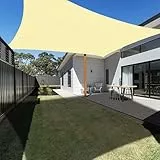 Ankuka Sonnensegel Wasserdicht 3x5m Beige Sonnensegel Rechteckig mit Seile 98% UV Schutz Geeignet für Garten Terrasse und Camping