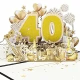 Magic Ants 3D Pop-Up Karte zur Rubin Hochzeit, 40. Hochzeitstag Karte, für Paare, Eltern, Großeltern – einzigartige Glückwunschkarte zum 40-jährigen Jubiläum.