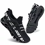 Wonesion Herren Fitness Laufschuhe Atmungsaktiv rutschfeste Mode Sneaker Sportschuhe,2 Schwarz Weiß,40 EU
