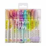 Ecoline - Set mit 9 pastellfarbenen Pinselstiften und 1 Mischstift