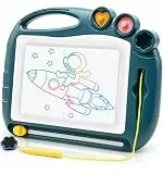 Zaubertafel Maltafel Magnettafel Reisegröße, Magnetische Zaubertafeln Kinder Bunt Zeichenbrett Pädagogische Magnettafel Spielzeug-Geschenk mit 3 Stempel für Kinder 3 4 5 Geschenke (Dunkelgrün)