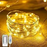 Koboko LED Lichterkette mit USB, 2M 20 LED Kupferdraht Lichterkette mit 8 Modi, Warmweiß Lichterketten Innen Außen, Dekorative Lichter für Schlafzimmer, Garten, Weihnachten, Hochzeit, Geburtstagsdeko