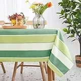Deconovo Tischdecke für Esstisch Lotuseffekt Tischwäsche Wasserabweisende pflegeleicht Tischtuch Tischschutz Langlebige Tischdecken für Küche Büro Wohnzimmer, 140x240 cm, Grün, 1 Stück