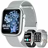 Smartwatch Damen mit Bluetooth Telefonfunktion Fitnessuhr：1,83''HD Touchscreen Smart Watch mit 120+Sportmodi mit Pulsmesser Schrittzähler IP68 Wasserdichter Fitness Tracker Kompatibel Android iOS