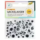 folia 7519 - Wackelaugen selbstklebend, 100 Stück sortiert in 6 verschiedenen Größen - ideal zum Gestalten von Tieren und anderen Figuren