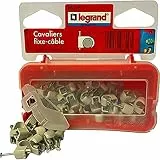 LEGRAND, Nagelschellen, Kabelschellen, Haftclips, mit eingestecktem Nagel, Größe: 7-10mm, 100 Stück, Farbe: Grau, 098316