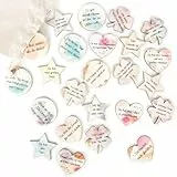 Logbuch-Verlag 24 kleine Geschenke Glückstaler mit Sprüchen Liebe Freundschaft Motivation Glücksbringer Geburtstag 4 cm