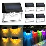 YOFIG Solarlampen für Außen, Wasserdichte Solarleuchten Garten Deko, Gartendeko 4 Stück Led Solar Gartenleuchten für Terrasse und Stufen, Solarleuchte mit 2 Modi-Warmweiß/Farbwechselnde