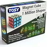 TOSY Magnet Cube 3x3 – 240 Magnete, 6 in 1 Spielzeug: 3x3 oder 2x2 Puzzle-Würfel, Verwandelbarer Fidget Spinner, Infinity Cube, Bausteine, 2D Puzzlespiel, Leuchtendes Valentinstags-Ostergeschenk