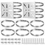2 STK Stangenhalterung, Masthalterung für Überwachungskameras, Ring Halterung für Überwachungskamera Halterungen, Vertikale Ring Winkelhalterung, Edelstahl Eckhalterung mit 3 Verstellbaren Ringen