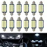 HOVCEH LED A-u-t-o Innenraumbeleuchtung, 12 Stück Plug and Play Innenraum Beleuchtung LED A-u-t-o, 12V Innenbeleuchtung Autos 39mm