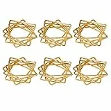 Amosfun 6Pcs Serviettenringe aus Legierung Goldene Serviettenschnallen Stern Serviettenringe Serviettenhalter für Abendessen Jubiläum Hochzeitsfeier Tischdekoration Golden
