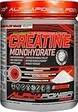 ALPHAPOWER FOOD Creatin Monohydrat, Vegan - Bioaktives Kreatin Pulver 1kg, Neutral I Laborgeprüft, Ultra Mikronisiert aus Deutschland - Kosher & Halal Zertifiziert