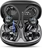 Poounur Bluetooth Kopfhörer Sport, In Ear Kopfhörer Bluetooth 5.4 mit 3D Bass HiFi-Stereo, 75Std 4 ENC Noise Cancelling Mic Ear Buds, IP7 Wasserdicht Ohrhörer für Laufen Gym, Dual LED Anzeige