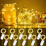 CNMTCCO Lichterkette, 10 Stück 2M 20 LED Lichterkette Innen, Lichterkette Batterie für Weihnachten Deko, Valentinstag, Hochzeiten, Weihnachtsgirlande und Partys