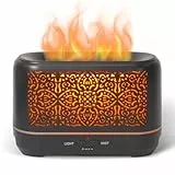 Earnest Living Flammen Aroma Diffuser 200 ml Luftbefeuchter Timer Nachtlichter und automatische Abschaltfunktion Home Office Luftbefeuchter Aromatherapie-Diffusoren für ätherische Öle Schwarz