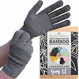 Temple Spring Peelinghandschuh, Peeling Körper Duschschwamm, Waschhandschuh Körper Sauna Zubehör, Peeling Handschuh, Duschhandschuh Badezubehör für Ingrown Hair, Luffa Handschuh – Grau XL