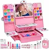 Kinder Schminkset Kinderschminke Set Mädchen - Waschbar Kinder Make Up Set Schminkset Spielzeug,Schminkkoffer Spielzeug, Halloween Weihnachts Geburtstagsgeschenke 4-12 Jahre