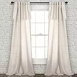 Lush Decor Ivy Tassel Window Curtain Panel Pair, 84' x 40', Neutral