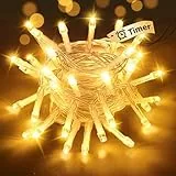 btfarm Lichterkette Batterie mit Timer 2 Modi, 3M 30 LED Lichterketten Klein Batteriebetrieben Lichterkette Innen Wasserdicht für Weihnachten Zimmer Party Hochzeit Garten Halloween, Warmweiß