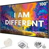 Projektor-Leinwand mit hoher Verstärkung, 254 cm (100 Zoll), Wandmontage, 2,6 x Helligkeit und hoher Kontrast, 30% ALR, 16:9, weißer Bildschirm SilverMagic