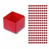 Hünersdorff 160 St. Einsatzbox 54 x 54 x 45mm (L x B x H) - Einsatzkasten - Set für individuellen Bestückung von Sortimentskästen, Kleinteile-Koffern, Schubladen und Schränken - Rot