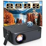 【Elektrischer Fokus/Keystone】 4K Smart Beamer unterstützt, 26000L Projektor WiFi Bluetooth mit integrierten Lautsprechern, AKATUO 300' Heimkino-Projektor Beamer Decke für Smartphone/HDMI/USB/TV-Stick