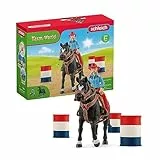 SCHLEICH 42576 Spielset Barrel Racing mit Cowgirl, Bunt