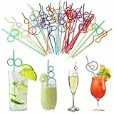 30 Pcs wiederverwendbare Strohhalme Set, niedliche geknotete Trinkhalme, bunte Cocktailstrohhalme für Kinder, Geburtstagsparty, Hochzeiten, Partygeschenke