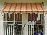 Angerer Freizeitmöbel GmbH Klemmmarkise Standard - Markise für Sonnenschutz - Montage ohne Bohren und Dübeln - ideale Balkonmarkise für Mietwohnungen (Orange-Beige, 350 cm)