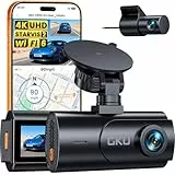 GKU Dashcam Auto Vorne Hinten 4K mit STARVIS 2, Dash Cam Auto Kamera 3' IPS-Bildschirm,WiFi 6,GPS,Loop-Aufnahme,Kollisionsvoraufzeichnung,Unterstützt 512 GB Max(SD-Karte Nicht enthalten)