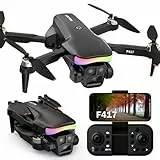 Drohne mit 1080P Kamera für Adults,LED Buntes Licht FPV Drohn,Quadrocopter Kameradrohnen Outdoor für Beginners,RC Drone mit WiFi Übertragung Höhenhaltung,Tippen auf Fliegen Modulare Batterie