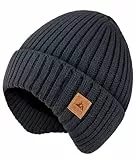 FORVEVO Mütze Herren Winter,Warme Wintermütze Herren mit Ohrenklappen,Fleece Futter Thermo Beanie Männer,Weiche Unisex Strickmütze für Outdoor Laufen Skifahren Winddicht（Marine）