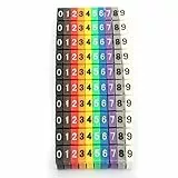 Kabelkennzeichnung 0-9 Nummer Digitaler Röhrendraht Kunststoff Drahtkabelmarkierung Clip Kabelmarkierungsrohr Bunt zum Kabel Nummerierung (100Pcs 4mm²)