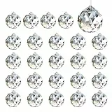 Luxoraiova 24 Stück Kristallkugel 24mm Prisma Sonnenfänger Kristall, hängende Kristalle zum Aufhängen, Regenbogen Anhänger für Fenster, Kronleuchter, Feng Shui & Geschenk