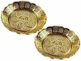 Purpledip Messing Puja Schalen Teller Katori: für kleine Puja-Artikel, 7,6 cm, 2 Stück (12240)
