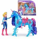 Unicorn Academy Set - Isabel und Einhorn River mit echter Mähne und Schweif sowie Bürste, ca. 12 cm große Originalfiguren zur beliebten Netflix Serie, für Kinder ab 4 Jahren