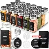 EDELHAUS Gewürzgläser Eckig Set mit Edelstahl Deckel (24 x 120ml) Gewürzstreuer mit Streueinsatz und 240 Etiketten Schwarz - Hochwertige Gewürzbehälter, Gewürzdosen, Gewürze organizer [10,7cm x 4,5cm]