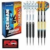 RED DRAGON Peter Wright 'Snakebite' v Gerwyn Price 'Iceman' DWC Steel Tip Dartset aus Messing mit Flights und Schäften