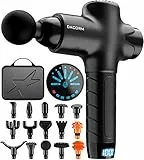 Massagepistole Massage Gun Elektrisches Massagegerät, Muskel Massagepistole mit 15 Massageköpfen, Handmassagegerät für Nacken Schulter Tiefen, Black